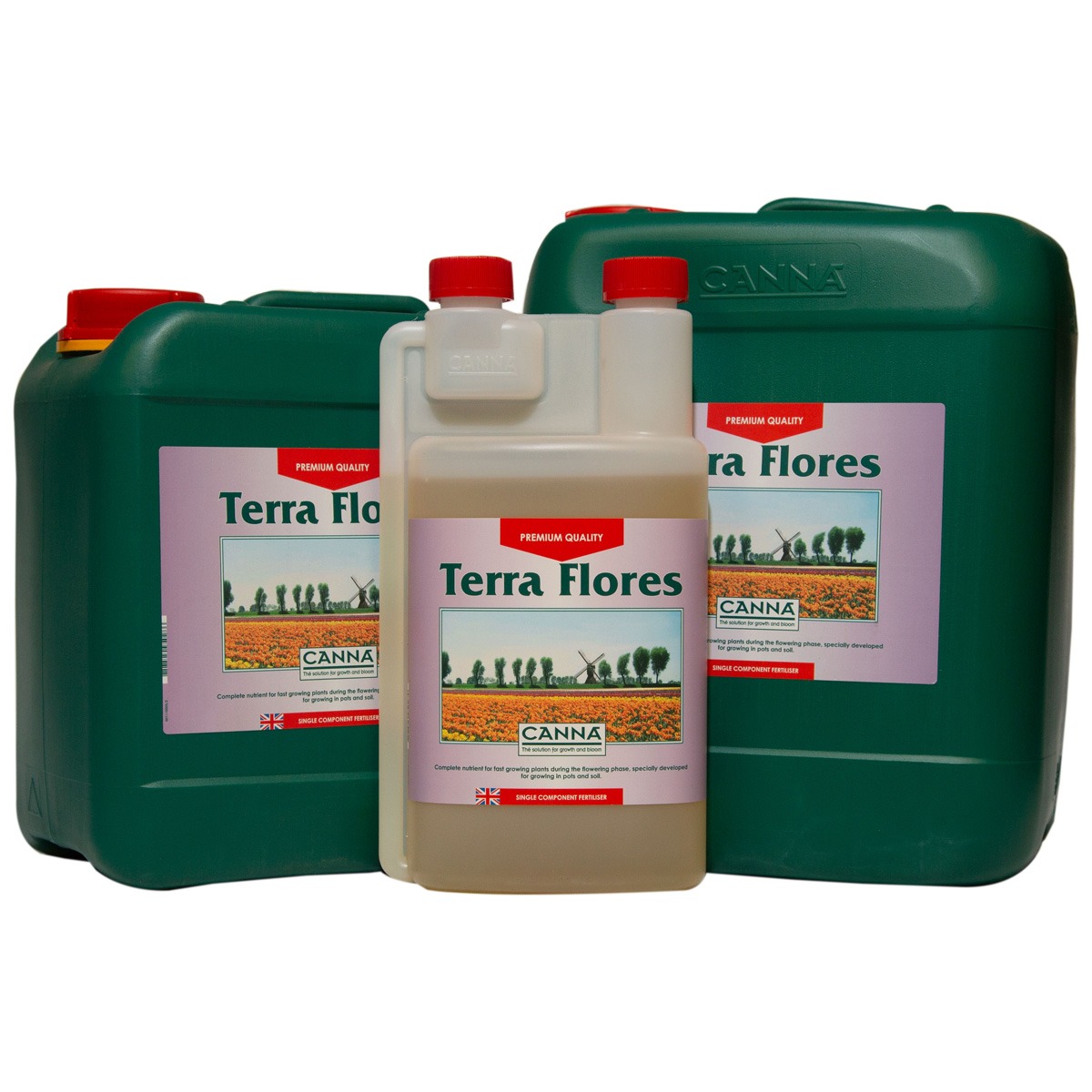 1L, 5L and 10L Bottles of Canna Terra Flores